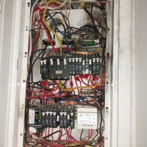 Electrical House Rewiring, Burnt DB Board because of wrong house wiring that does not comply with SANS regulation. Electrical Box Repairs. Electrical House Rewiring
