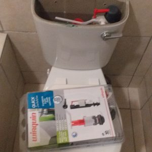 Toilet Flush Mechanism repairs. Toilet inlet cistern replacement. Install bottom inlet valve. Water runs after flushing the toilet