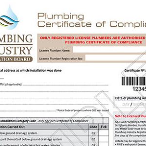 Solar Geyser Certificate Of Compliance COC. Geyser COC after geyser Installation.
