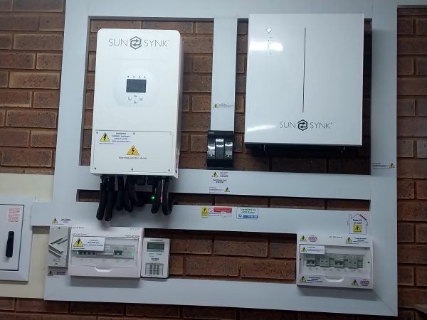 Sunsynk Backup Power Installation with Lithium 5kw sunsynk battery. Installation done By Jspropa Best Solar Installation company in johannesburg. 8kva Inverter Installation