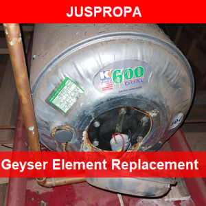 Geyser Element Replacement and installation by Juspropa Plumbers