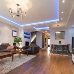 Led lights inside the house with different colours. LED Lights Installation