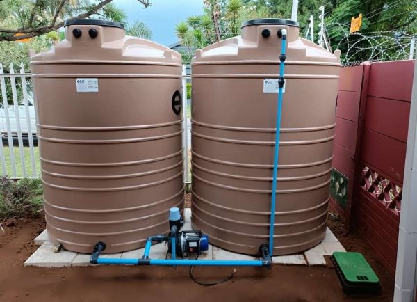 Double water tank installation 5000L Water Tank. Backup Water System Installation. Water Pressure Boost Pump.