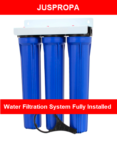 3 Stage Big Blue Water Filtration System fully installed by Juspropa Plumbers