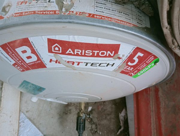 100L Heat Tech geyser installation.Ariston water heater installed by Juspropa Plumbers best Electricians
