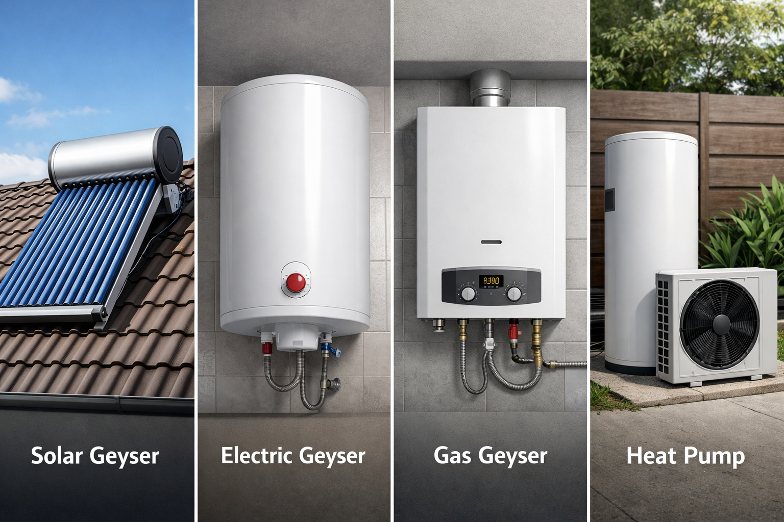 Juspropa Types of water heating systems comparison