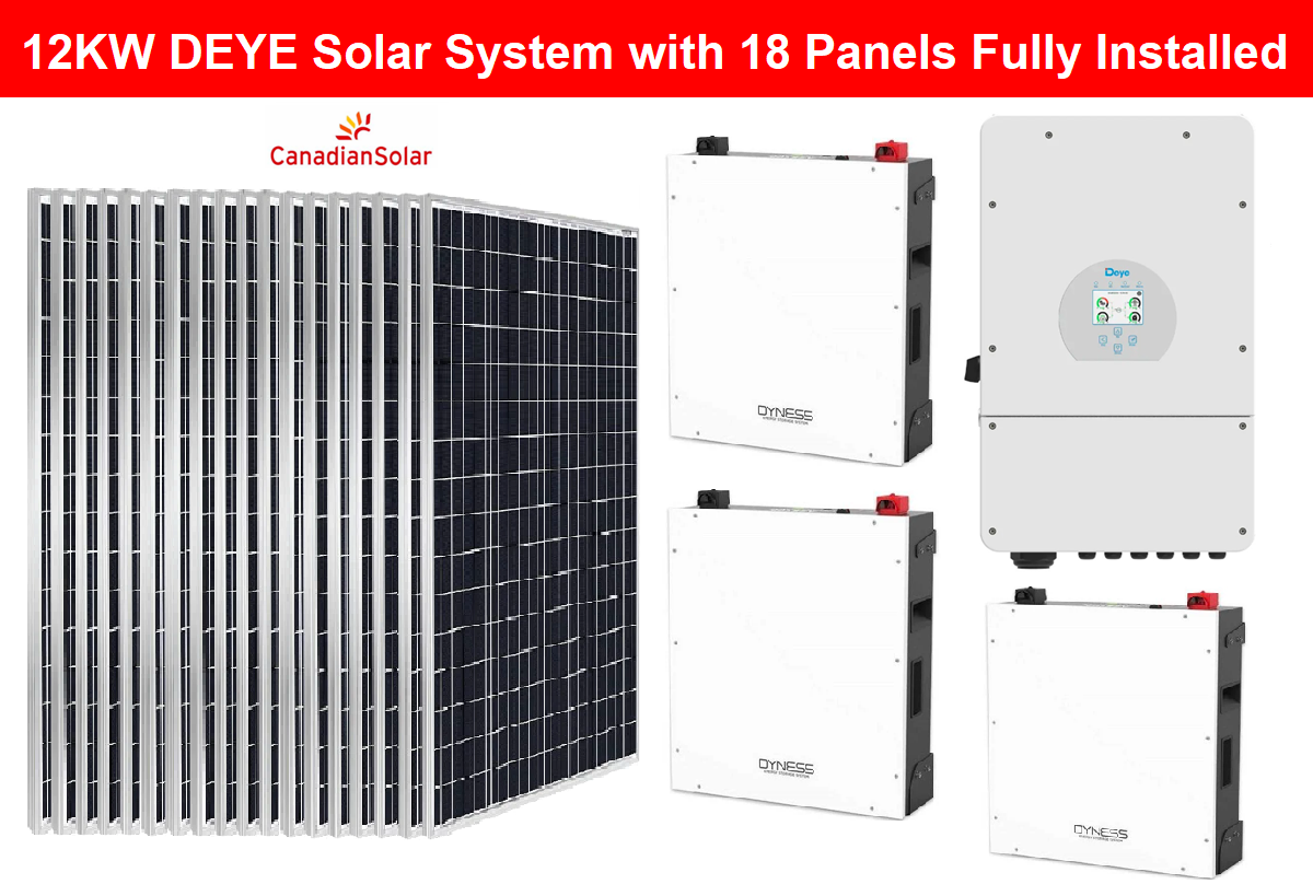 12KW Deye Solar System with 18 Panels Fully Installed