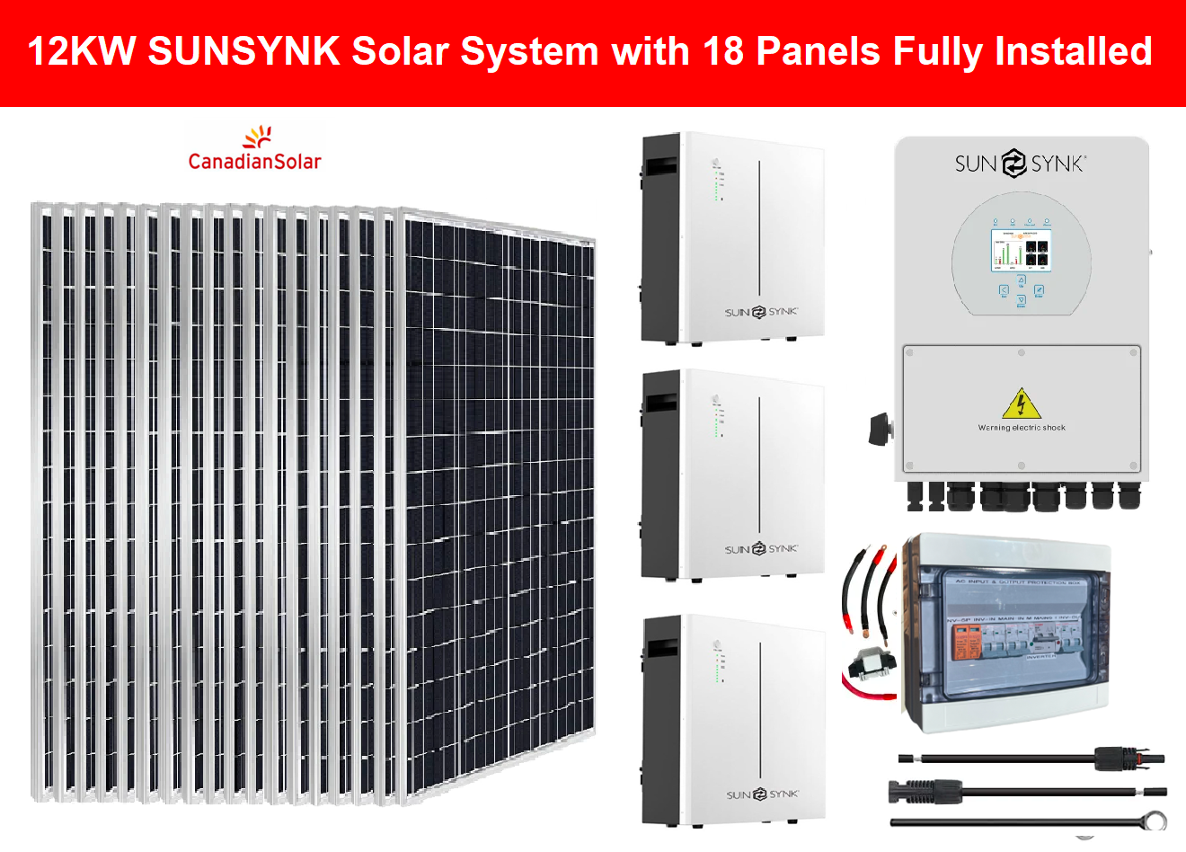 12KW SUNSYNK Solar Systems with 18 Panels Fully Installed
