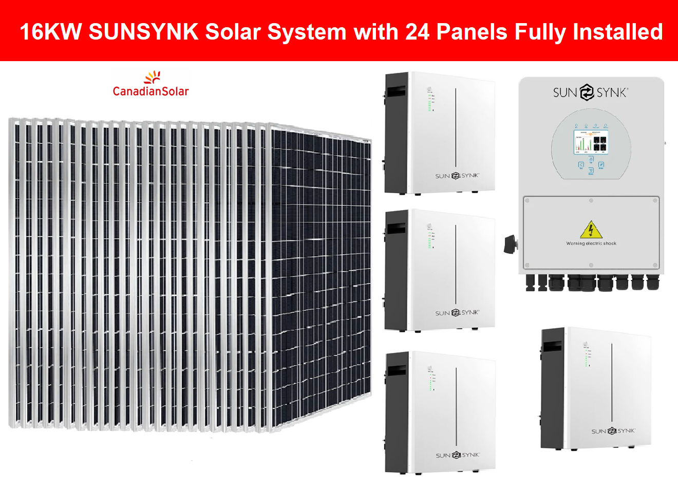 16KW SUNSYNK Solar Systems with 24 Panels Installation