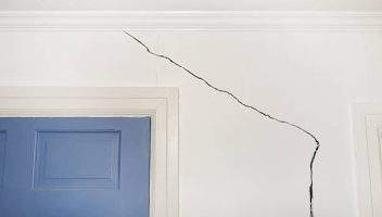 Crack in the wall of a home